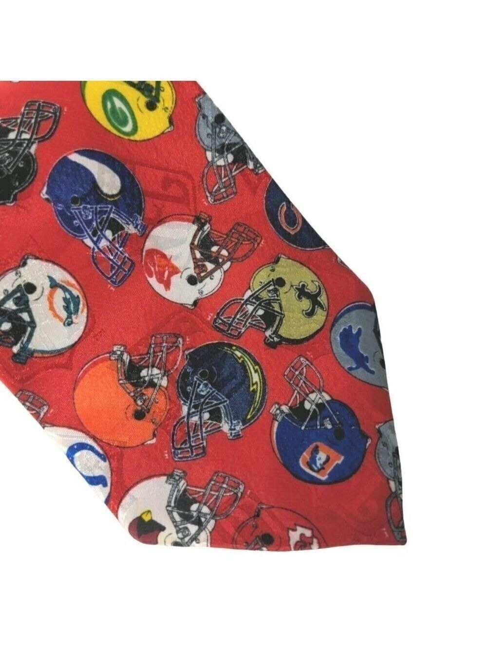 NFL Team Logos Football Helmets Necktie Packers Colts Raiders Cardinals - Picture 3 of 7